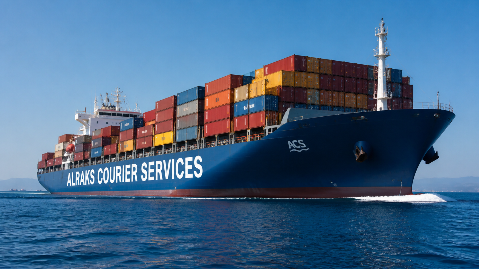 ALRAKS container ship at sea
